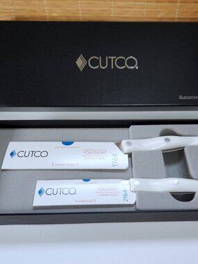 CUTCO White Santoku‑Style Knife Set 1764 & 2164 New in Box USA Made